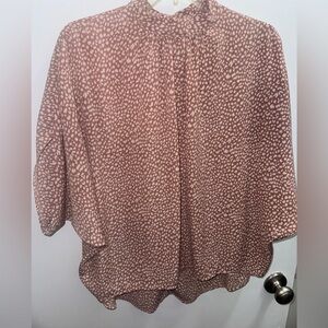 Pink and White Leopard Print SHEIN Blouse - Size Medium